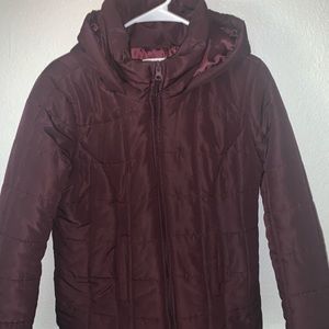 Never worn. Size Large fits like medium. Color is Burgundy